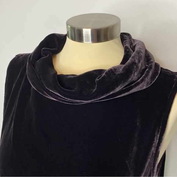 Eileen Fisher Purple Silk Velvet Sleeveless Top - Picture 3 of 9